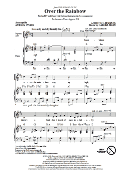 page one of Over The Rainbow (arr. Audrey Snyder) (SATB Choir)