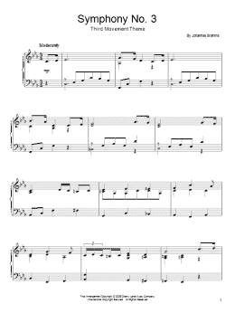 page one of Symphony No. 3, Third Movement Theme (Piano Solo)