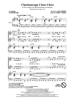 page one of Chattanooga Choo Choo (arr. Mark Brymer) (SSA Choir)