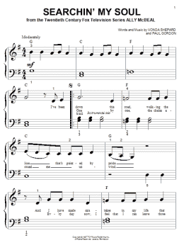 page one of Searchin' My Soul (Big Note Piano)