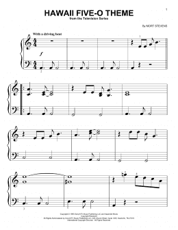 page one of Hawaii Five-O Theme (Big Note Piano)