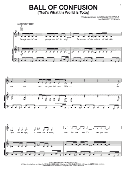 page one of Ball Of Confusion (That's What The World Is Today) (Piano, Vocal & Guitar Chords (Right-Hand Melody))
