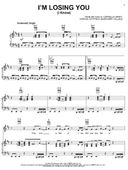 page one of I'm Losing You (I Know) (Piano, Vocal & Guitar Chords (Right-Hand Melody))