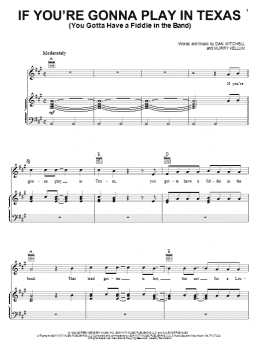 page one of If You're Gonna Play In Texas (You Gotta Have A Fiddle In The Band) (Piano, Vocal & Guitar Chords (Right-Hand Melody))