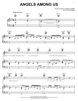 page one of Angels Among Us (Piano, Vocal & Guitar Chords (Right-Hand Melody))