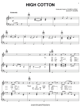 page one of High Cotton (Piano, Vocal & Guitar Chords (Right-Hand Melody))