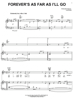 page one of Forever's As Far As I'll Go (Piano, Vocal & Guitar Chords (Right-Hand Melody))