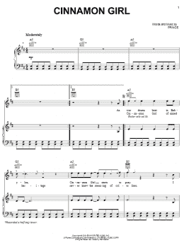 page one of Cinnamon Girl (Piano, Vocal & Guitar Chords (Right-Hand Melody))