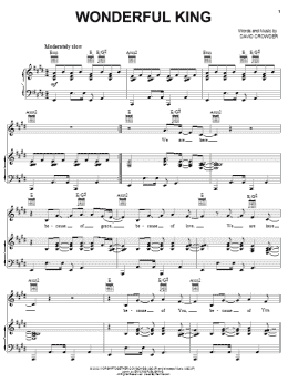 page one of Wonderful King (Piano, Vocal & Guitar Chords (Right-Hand Melody))