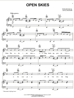 page one of Open Skies (Piano, Vocal & Guitar Chords (Right-Hand Melody))
