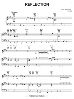 page one of Reflection (Piano, Vocal & Guitar Chords (Right-Hand Melody))