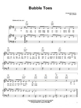 page one of Bubble Toes (Piano, Vocal & Guitar Chords (Right-Hand Melody))