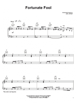 page one of Fortunate Fool (Piano, Vocal & Guitar Chords (Right-Hand Melody))