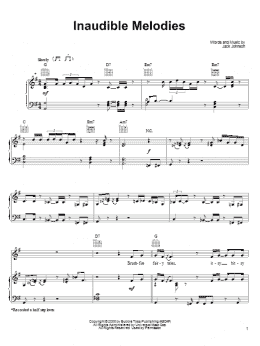 page one of Inaudible Melodies (Piano, Vocal & Guitar Chords (Right-Hand Melody))