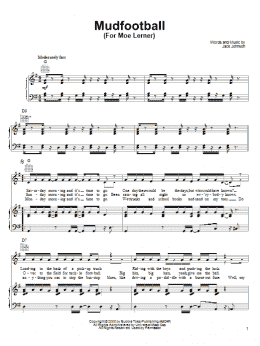 page one of Mudfootball (For Moe Lerner) (Piano, Vocal & Guitar Chords (Right-Hand Melody))