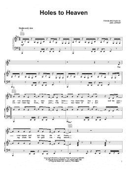 page one of Holes To Heaven (Piano, Vocal & Guitar Chords (Right-Hand Melody))