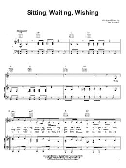 page one of Sitting, Waiting, Wishing (Piano, Vocal & Guitar Chords (Right-Hand Melody))