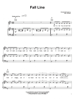 page one of Fall Line (Piano, Vocal & Guitar Chords (Right-Hand Melody))