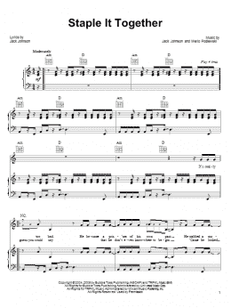 page one of Staple It Together (Piano, Vocal & Guitar Chords (Right-Hand Melody))
