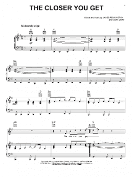 page one of The Closer You Get (Piano, Vocal & Guitar Chords (Right-Hand Melody))
