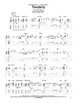 page one of Tenderly (Guitar Tab)