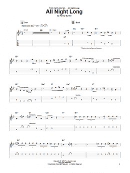 page one of All Night Long (Guitar Tab)