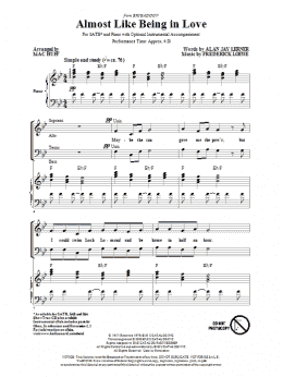 page one of Almost Like Being In Love (SATB Choir)