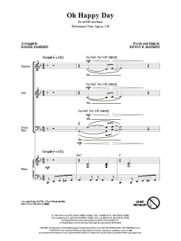 page one of Oh Happy Day (arr. Roger Emerson) (SATB Choir)