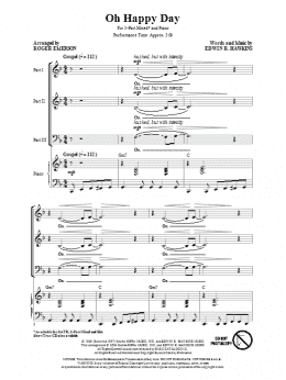 page one of Oh Happy Day (arr. Roger Emerson) (3-Part Mixed Choir)