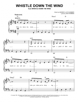 page one of Whistle Down The Wind (Easy Piano)
