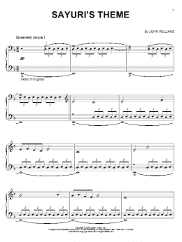 page one of Sayuri's Theme (Piano Solo)