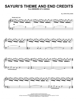 page one of Sayuri's Theme And End Credits (Piano Solo)