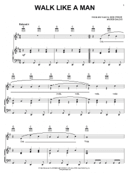 page one of Walk Like A Man (Piano, Vocal & Guitar Chords (Right-Hand Melody))