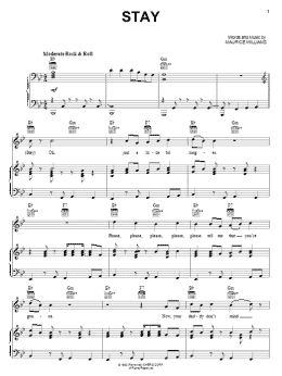 page one of Stay (Piano, Vocal & Guitar Chords (Right-Hand Melody))
