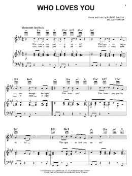 page one of Who Loves You (Piano, Vocal & Guitar Chords (Right-Hand Melody))