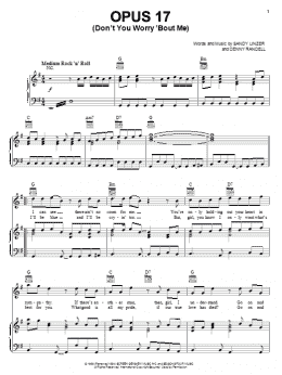 page one of Opus 17 (Don't Worry 'Bout Me) (Piano, Vocal & Guitar Chords (Right-Hand Melody))