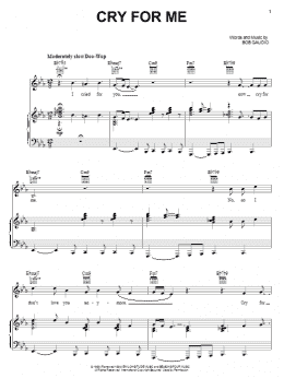 page one of Cry For Me (Piano, Vocal & Guitar Chords (Right-Hand Melody))
