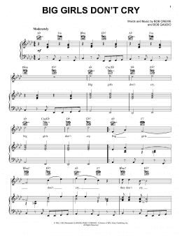 page one of Big Girls Don't Cry (Piano, Vocal & Guitar Chords (Right-Hand Melody))