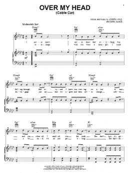 page one of Over My Head (Cable Car) (Piano, Vocal & Guitar Chords (Right-Hand Melody))