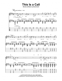page one of This Is A Call (Guitar Tab (Single Guitar))