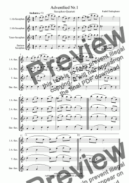page one of Adventlied Nr.1  Saxophonquartett