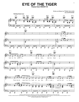 page one of Eye Of The Tiger (Piano, Vocal & Guitar Chords (Right-Hand Melody))