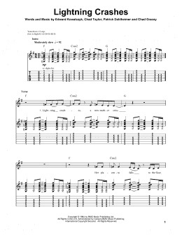 page one of Lightning Crashes (Guitar Tab (Single Guitar))