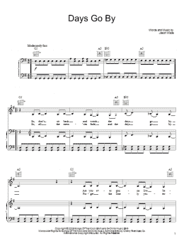 page one of Days Go By (Piano, Vocal & Guitar Chords (Right-Hand Melody))