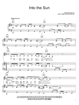 page one of Into The Sun (Piano, Vocal & Guitar Chords (Right-Hand Melody))