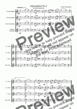 page one of Adventlied Nr.2  Saxophonquartett