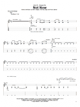 page one of Not Now (Guitar Tab)