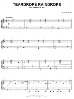 page one of Teardrops Raindrops (Piano Solo)
