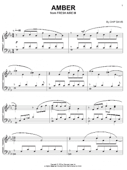 page one of Amber (Piano Solo)