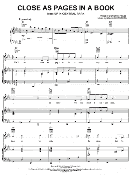 page one of Close As Pages In A Book (Piano, Vocal & Guitar Chords (Right-Hand Melody))